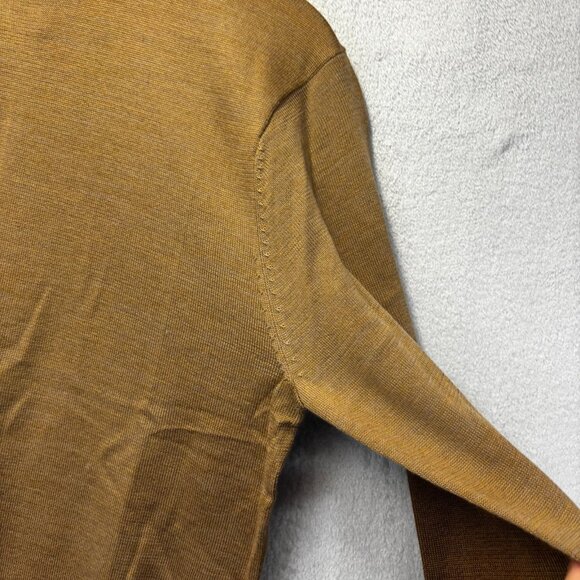 NWT Linea Uomo Wool Blend Turtleneck Sweater Mens Small S Tan Skicore Minimalist - Picture 8 of 9